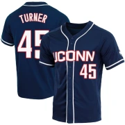 Men's UConn Huskies Tommy Turner Full-Button Baseball Jersey - Replica Navy