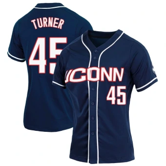 Women's UConn Huskies Tommy Turner Full-Button Baseball Jersey - Replica Navy